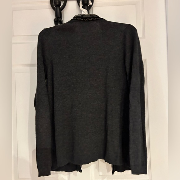 Loft charcoal gray long open sweater size small. - Picture 4 of 7